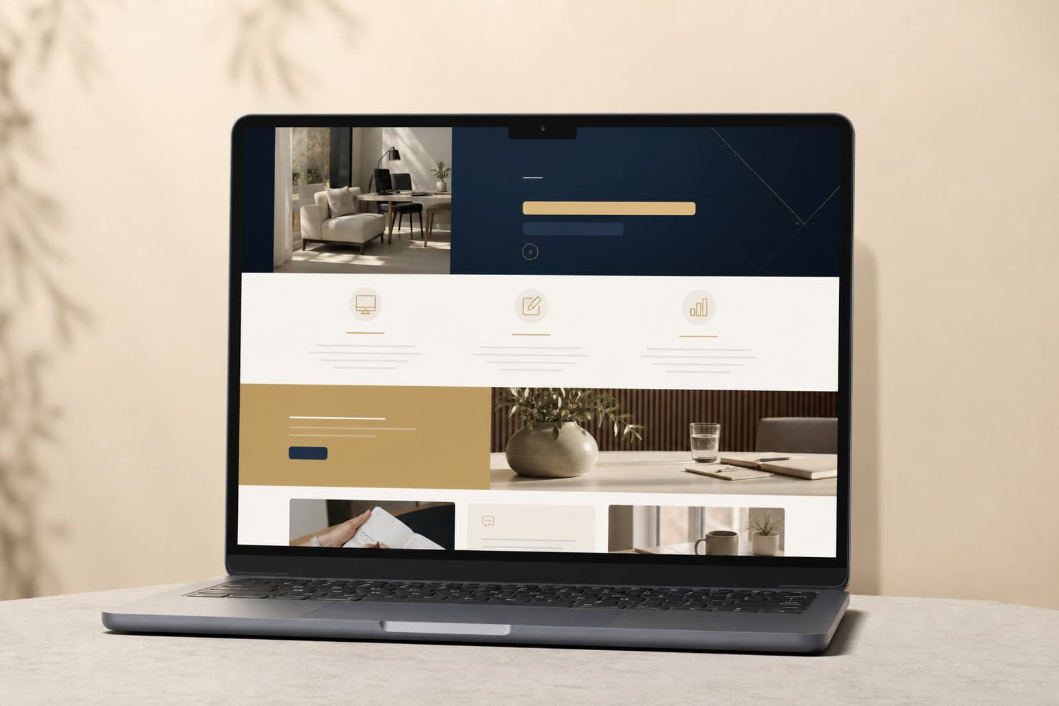 Laptop met een professioneel websiteontwerp