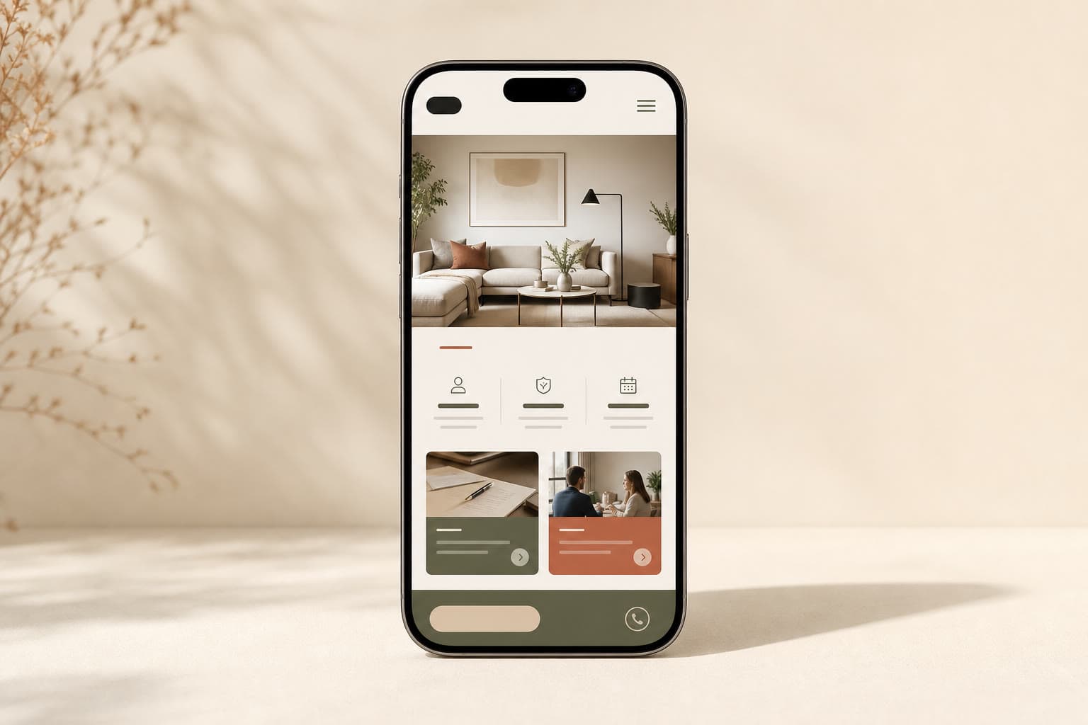 Voorbeeld van een mobielvriendelijke website